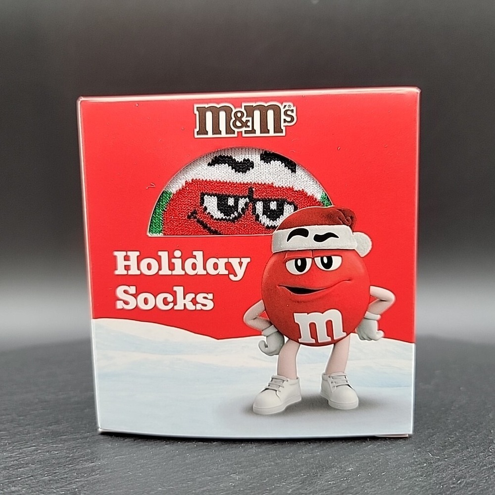 M&M Holiday Socks One Size Red One Regal Exclusive Promo Release Christmas - Picture 2 of 4